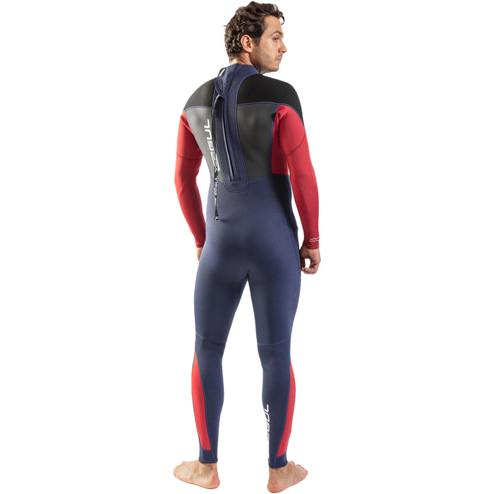 2024 Gul Mens Response 3/2mm Flatlock Back Zip Wetsuit RE1321-C1 - Red / Navy